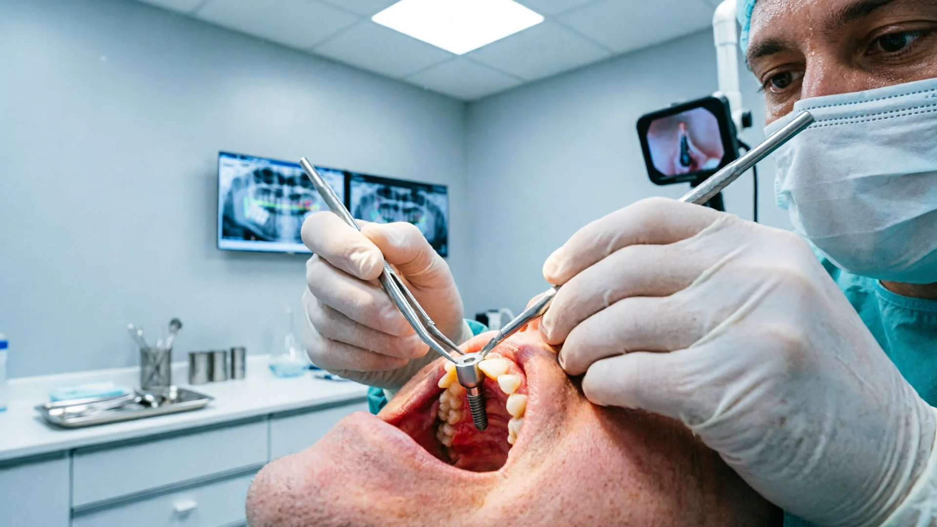 Dental implant surgery being performed in China